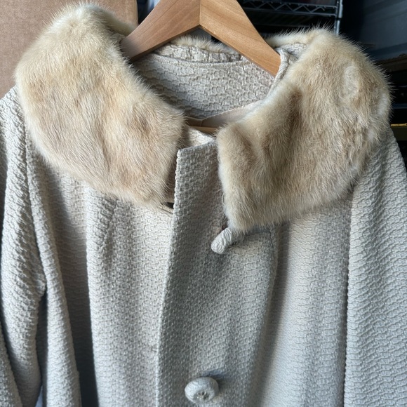 Vintage Swing Coat with Mink Collar S - Picture 3 of 10